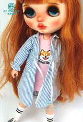1 шт., одежда Blyth Doll, повседневная полосатая рубашка, длинная футболка для Blyth Azone1/6, аксессуары для кукол