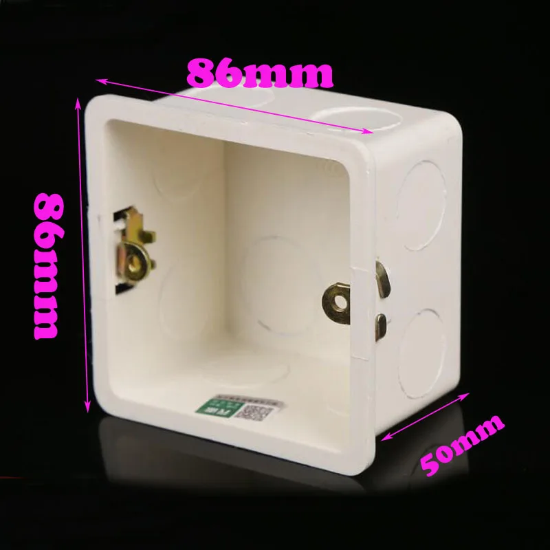 

4pcs 86 Type Wall Mounting Box Cassette Wiring White Back Box 86*50mm Lamp Socket Frame Box