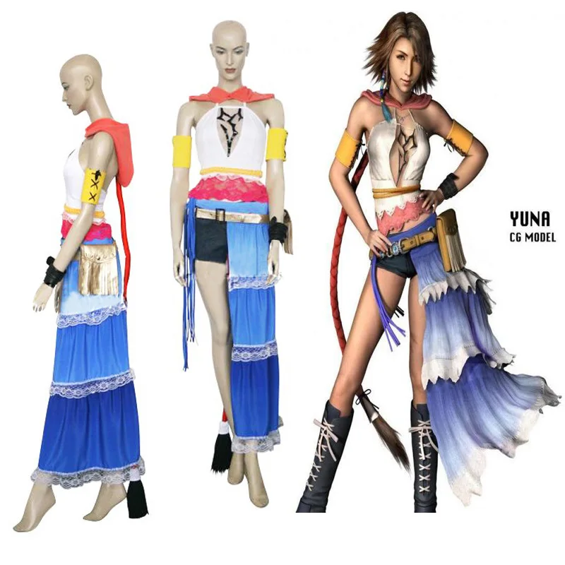 Индивидуальный заказ Final Fantasy X FFX-2 маскарадный костюм Yuna любой размер красивый костюм платье для девочки сексуальная форма