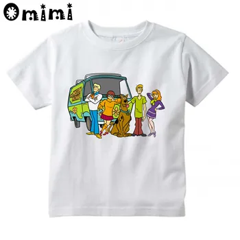 

Children's Scooby Doo Mystery Machine Cartoon Printed T Shirt Kids Casual Tops Boys/Girls Funny T-Shirt