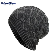 Мужские зимние трикотажные изделия осенние шапки шапка утолщенная хеджирующая шапка Модные теплые шапочки Chapeau крючком геометрические узоры