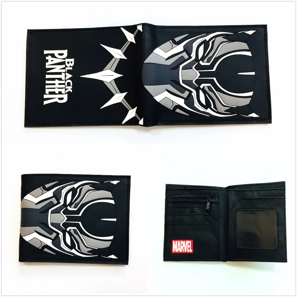 

2018 Marvel anime comics BLACK PANTHER wallet short PU leather wallet credit card holder wallet W1097Q