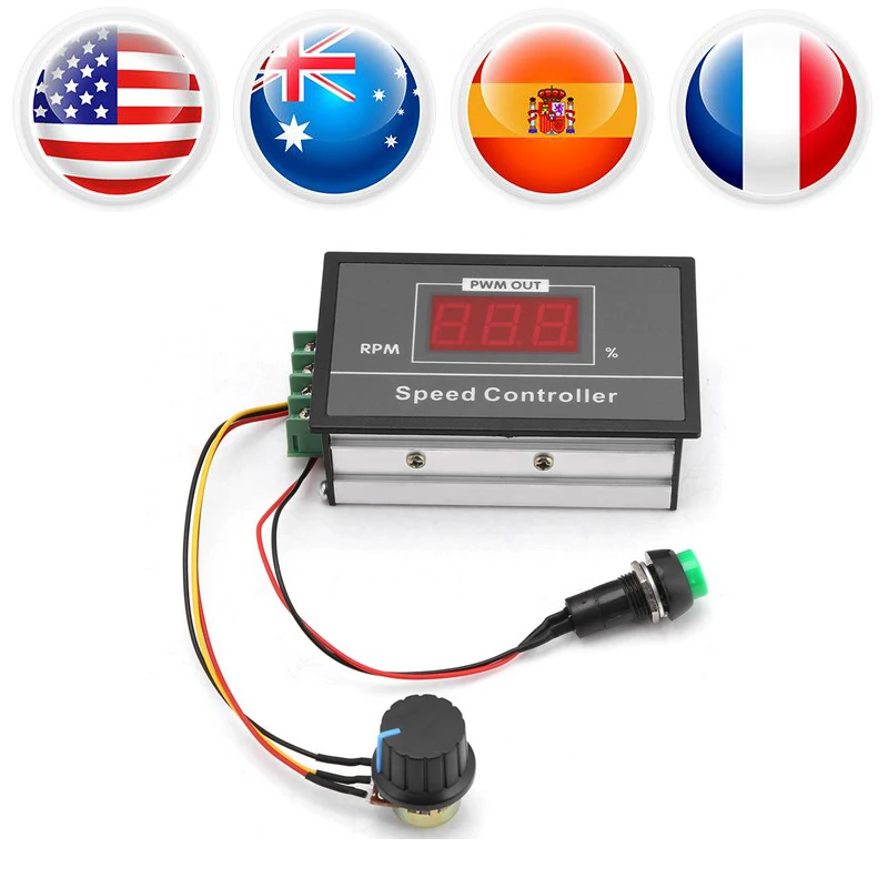 

DC Motor Speed Controller Adjustable Motor Controller DC 6-60V 30A Motor Governor Speed Regulator Max Output Current 30A