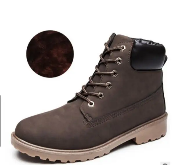 Мужские ботинки, большие размеры 39-46, непромокаемые зимние ботинки, мужские ботинки, черные, militar, модные резиновые сапожки для охоты, коричневые - Цвет: 1