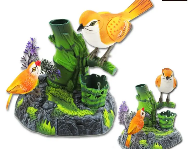 batteries operated couples birds ornament sound control birdcall move