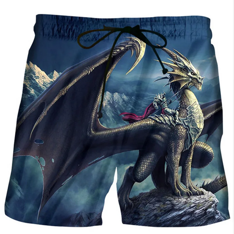 Cool Dragon 3D Digital Print Beach Shorts Men Board Shorts 2018 Summer ...