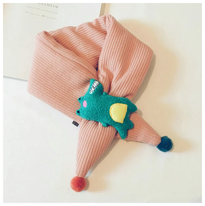  Autumn And Winter New Children'S Cartoon Dinosaur Scarf Korean Version Of Men And Women Baby Solid Color Plush Warm Scarf GCG64 (2)