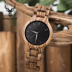 Додо олень relogio masculino Зебра деревянный японские кварцевые часы для мужчин платье деревянные часы выгравировать ваш логотип в коробке bA27