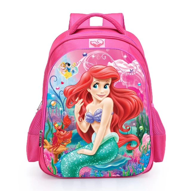 Little Mermaid Ariel Princess Backpack Children School Bag Schoolbag