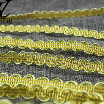 

100Yards Gold Lace Ribbon Silver Trims Braided For Costume Decoration High Quality DIY Centipede Braided Ribbon Sewing Supplies