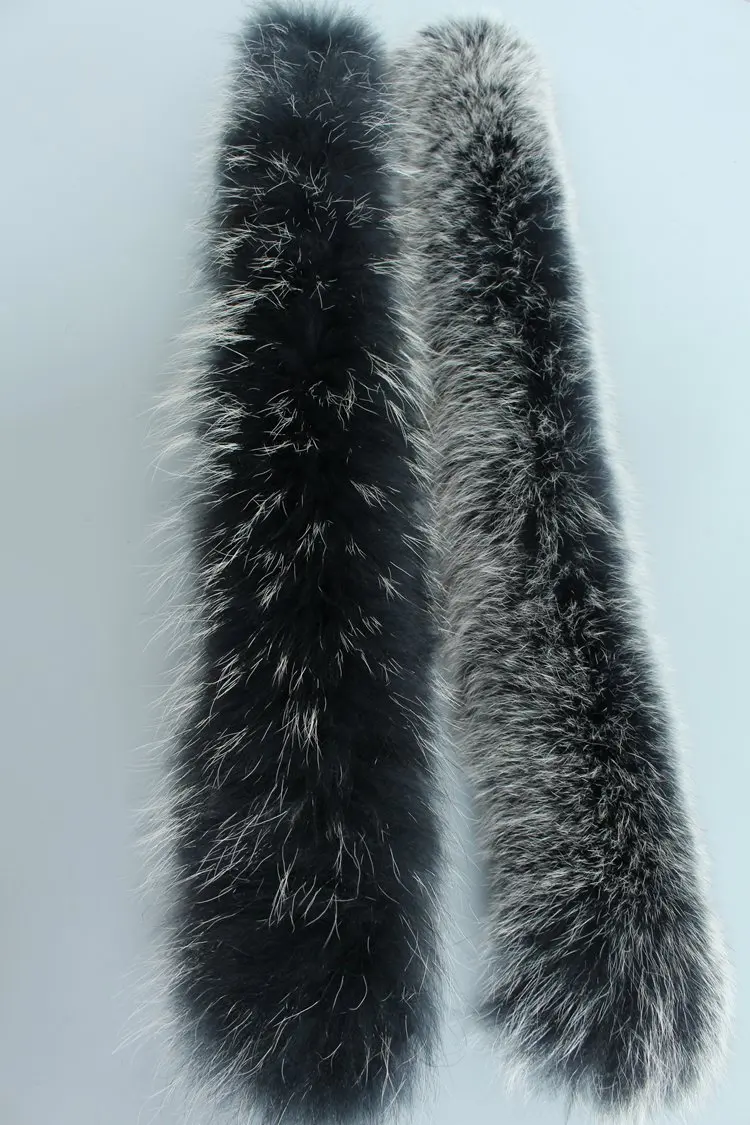 natural real raccoon fur hoody trim collar (5)