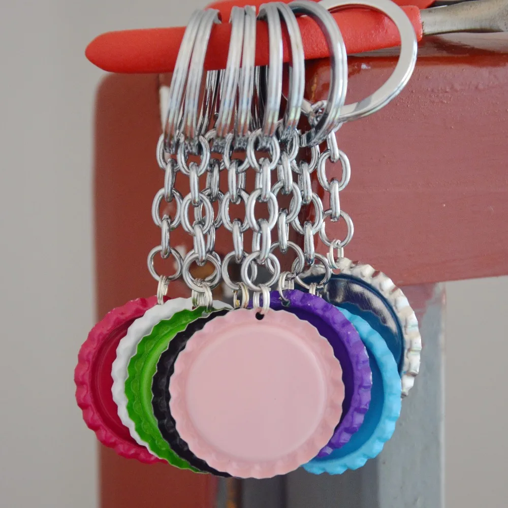 Free Shipping Mixed Order 50pcs Flat Both Side Colored Bottle Caps