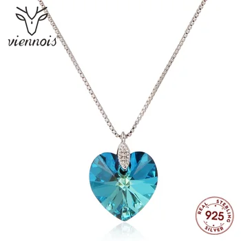 

Viennois Blue Heart of Ocean Choker Necklace Crystal Chain Necklace for Women Korean Style Necklace Fashion Jewelry