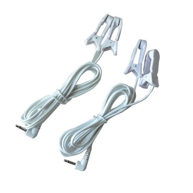 Paire de Masculin TENS électrodes câbles connexion avec 2 connecteurs à  broches 3.5mm