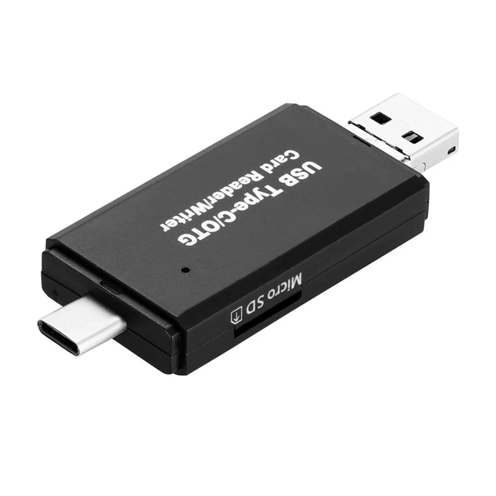 3 в 1 Micro USB к USB-C OTG карта адаптер USB 2,0 Устройство чтения карт памяти SDXC, SDHC, SD, Micro SD, Micro SDXC, Micro SDHC