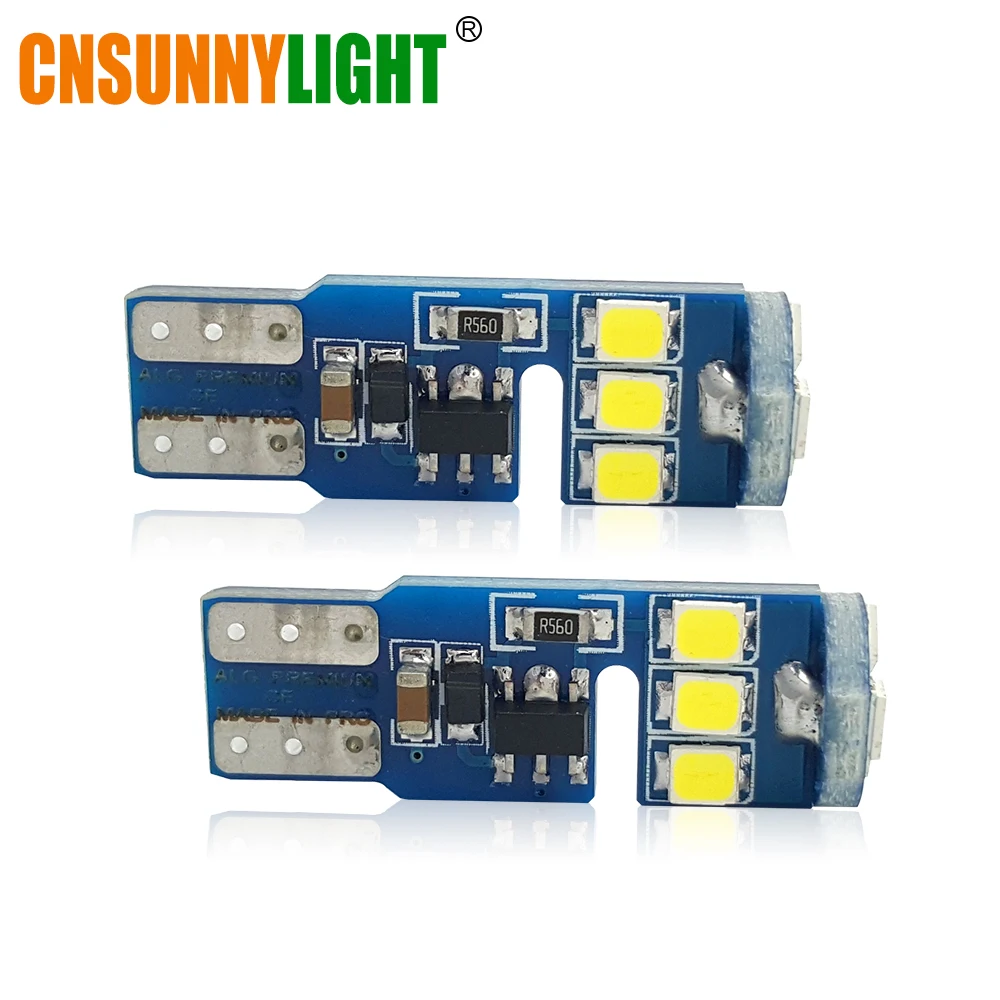 

CNSUNNYLIGHT T10 W5W Canbus No Error 2835 9SMD LED Light Wedge Bulbs High Power Led Car Parking Fog Auto Clearance Lighting 12V