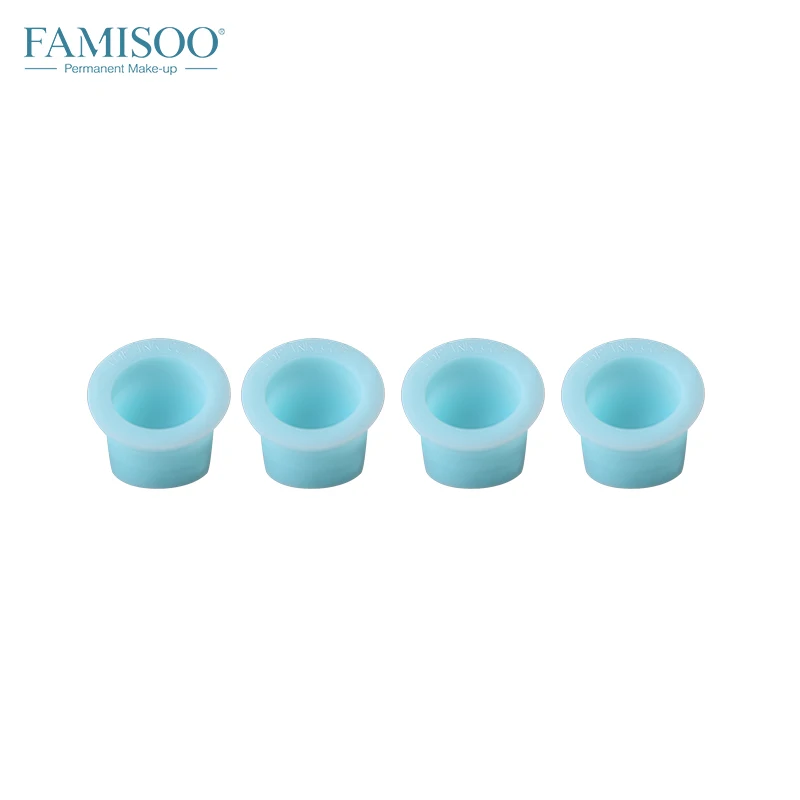 

FAMISOO 60pcs Silicone Pigment Cups /1pc Caps Holder Reusable Tattoo Ink Microblading Container For Needle Tip Grip Power Supply