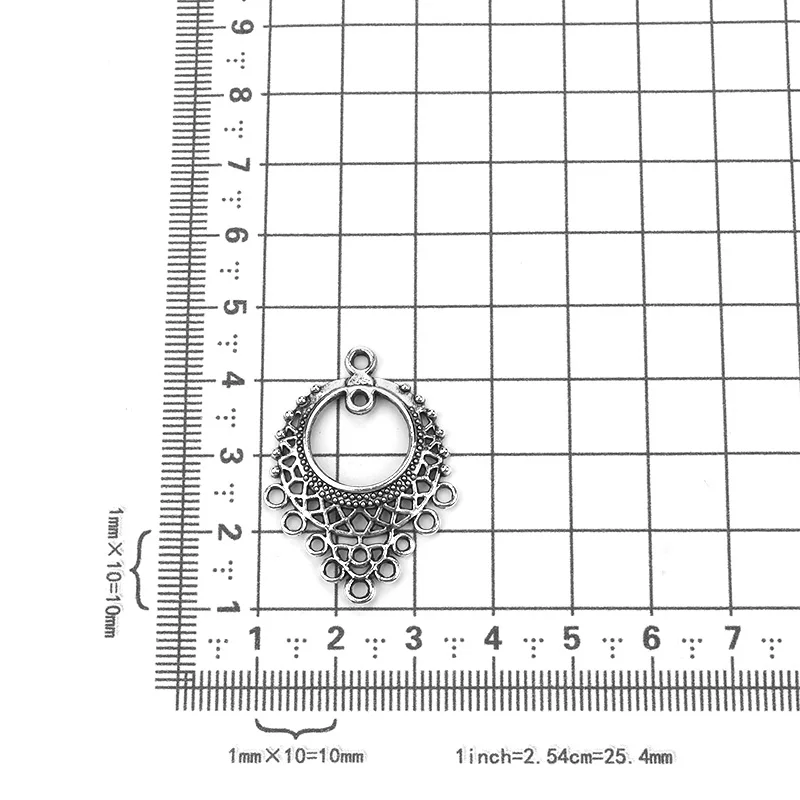 10 шт./лот, 2,45*3,3 см, металлические античные серебряные серьги из сплава, соединители для ювелирных изделий, аксессуары для рукоделия, изготовление ювелирных изделий ручной работы