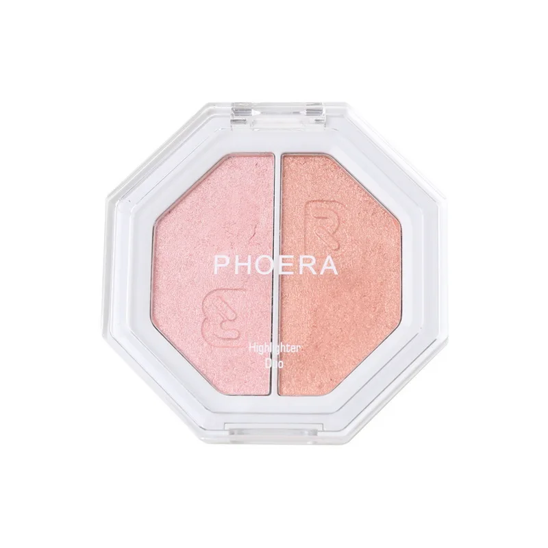 PHOERA Lasting Highlight сияющая пудра консилер 2 цвета для женщин осветляет кожу пигментированные тени для век Палитра Макияж инструменты светящийся набор