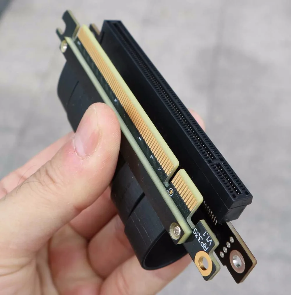 Projeto Cotovelo Gen3.0 Pci-e 16x para 16x3.0 Riser Cabo 5cm 10cm 20cm 30cm 40cm 50 Centímetros Extensor Pci-express Pcie X16 Ângulo Direito - Imagem 2