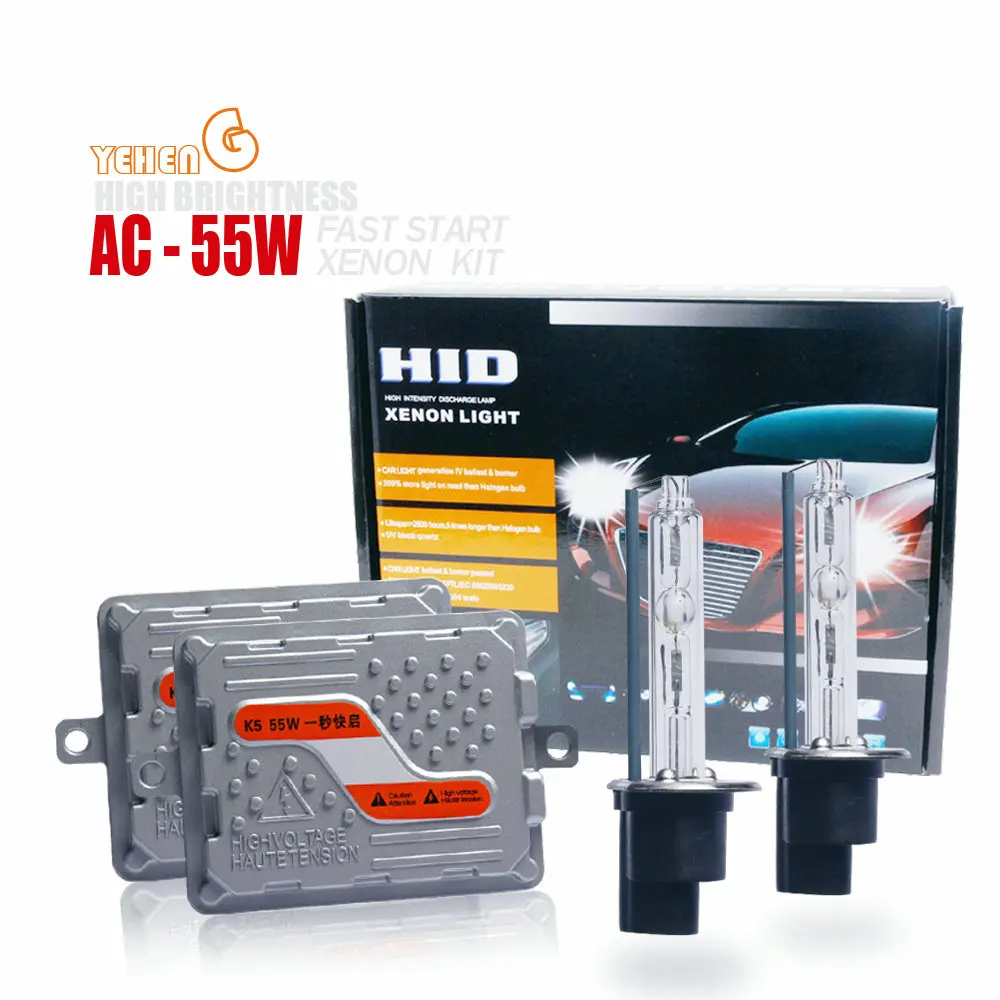 YEHENG Быстрый старт балласт HID ксеноновая Conversion Kit фар автомобиля H1 H3 H7 H4 H11 HB4 9006 9012/HIR2 D2H 6000K 4300K 12V55W