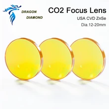 Серия K40: 3 шт. CO2 лазерные линзы США CVD ZnSe 12 мм 15 мм 18 мм 19,05 мм 20 мм Диаметр 38,1-127mm1. 5-5 дюймов для K40 CO2 лазерной машины