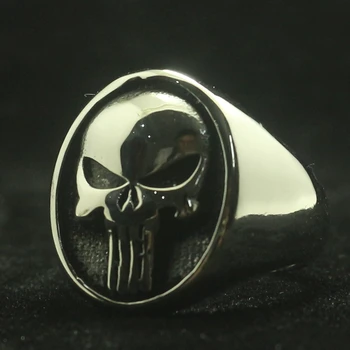 

Size 7 To Size 15 Mens Boys 316L Stainless Steel Cool The Punisher Ring Newest