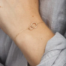 ZHOUYANG, 925 пробы, серебряный, двойной круг, очаровательные браслеты для женщин, золотой цвет, регулируемые браслеты, подарок, модное ювелирное изделие, эмблема 005