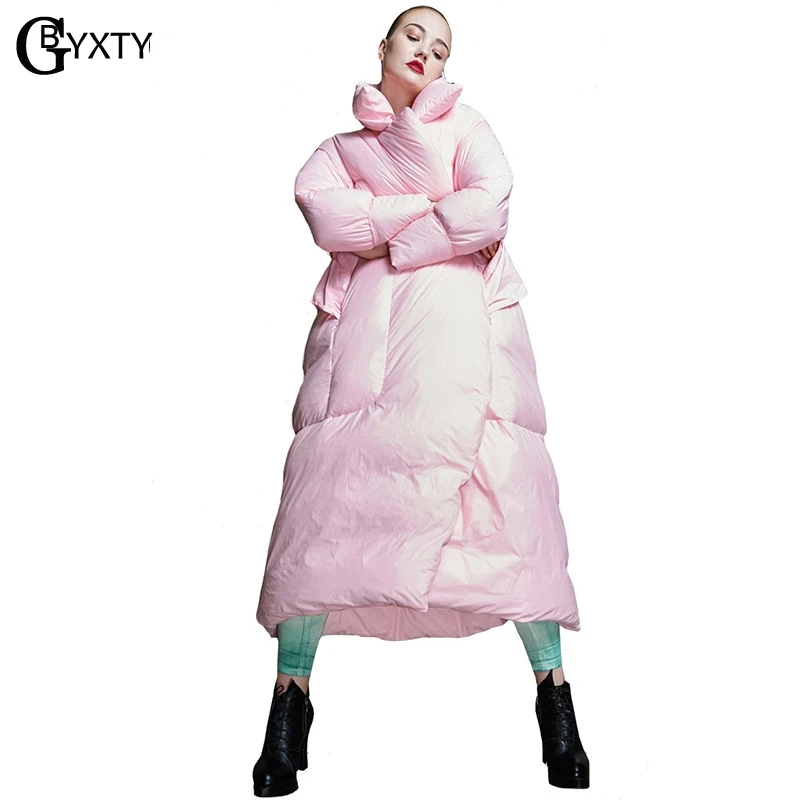 GBYXTY chaquetas plumas mujer зимняя длинная толстая куртка оверсайз женская элегантная на