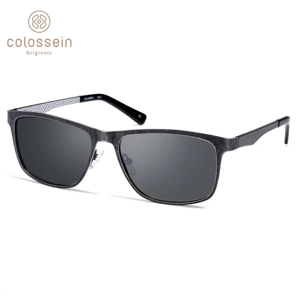 COLOSSEIN Sunglasses Men Vintage Classic Brown Driving Square Adult