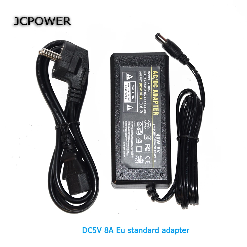 Jcpower AC110V 220 В DC 5 В 2A 3A 6A 8A 10A 10 Вт 15 Вт 30 Вт 40 Вт 50 Вт светодиодный адаптер питания для Светодиодные ленты DC5V светодиодный трансформатор