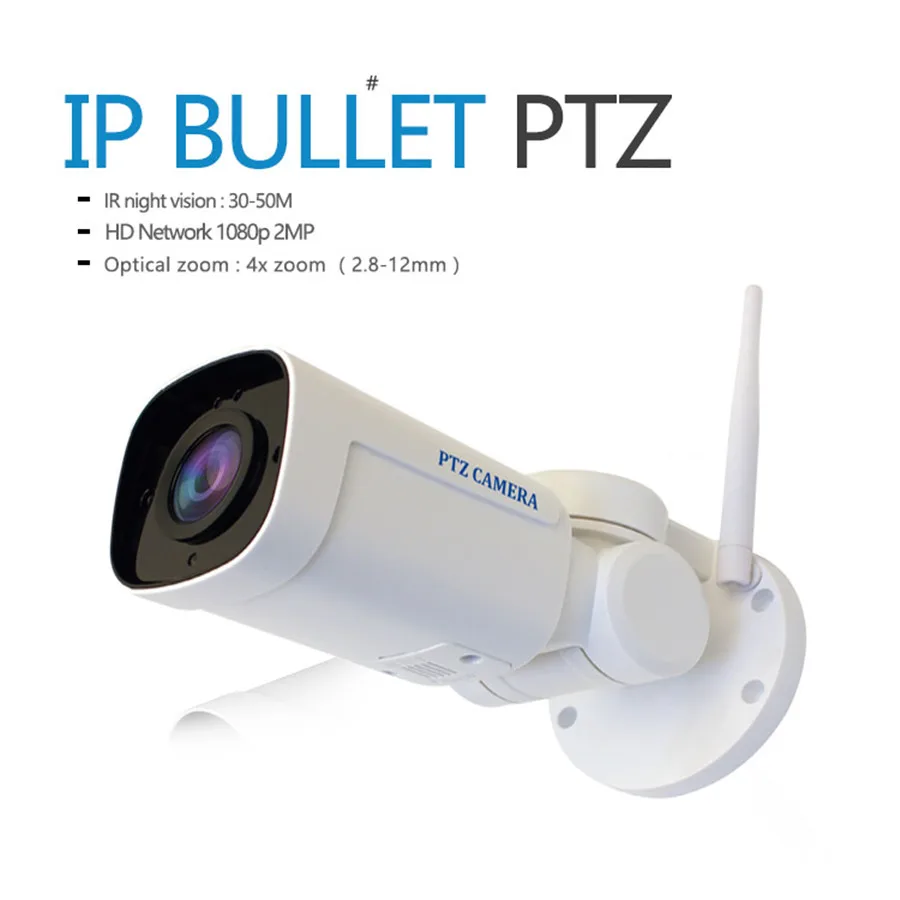 

2019 New Arrival Hot Sale Wireless IP Camera 4x Optical Zoom Wifi Bullet PTZ Camera Eseecloud Mibile APP Outdoor CCTV Security