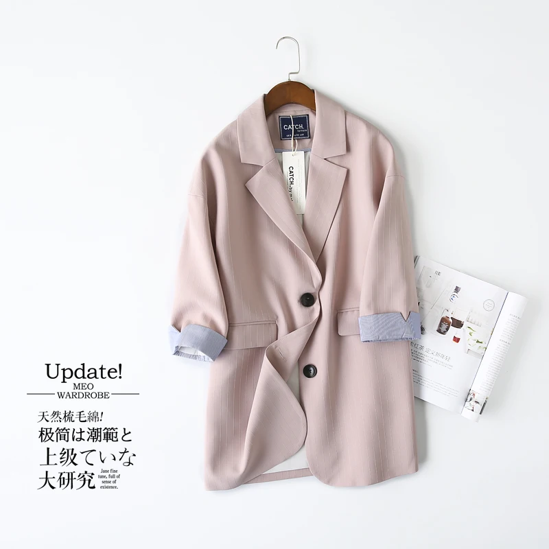 Double Breasted Women Suit Jacket female Korean Medium Long female Coat blaser feminino Casual coat female Autumn blazers