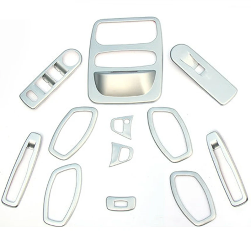 

Car Styling ABS Matte Package Window Switch Read Lamp Handle Bowl Steering Wheel Covers 12Pcs For Renault Captur 2014 2015 2016