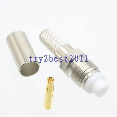 

DHL/EMS 100pcs Connector FME jack pin crimp RG58 RG142 LMR195 RG400 RF COAXIAL straight -C1