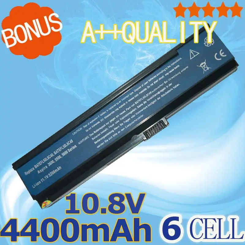 

4400mah Battery For Acer BT.00604.012 BT.00903.007 LC.BTP00.002 LC.BTP01.006 LIP6220QUPC SY6 3UR18650Y-2-QC261