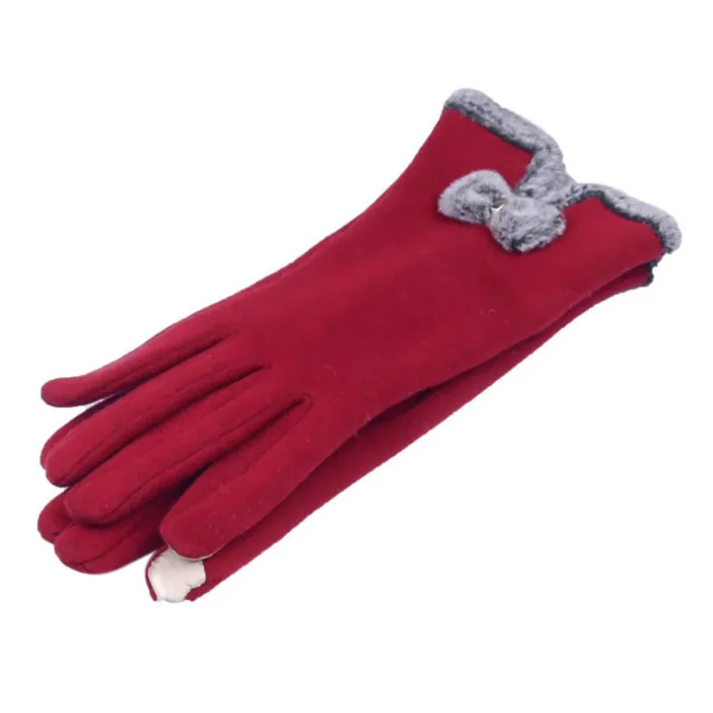 Женские зимние перчатки, теплые водонепроницаемые перчатки для вождения, перчатки с сенсорным экраном для мобильного планшета - Цвет: Red