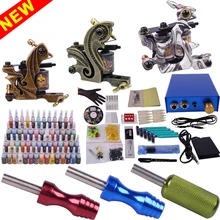 Перманентного макияжа питания Профессиональный инструмент для пирсинга комплект 3 оружие комплект татуировки Полный автомат