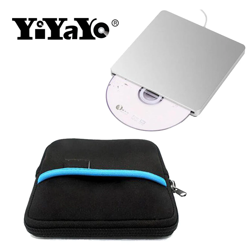 

YiYaYo External DVD-RW CD RW Burner USB 3.0 Slot-in CD/DVD-ROM Drive Super Slim Silver For MacBook Air,Macbook Pro+Drive bag