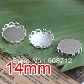 

Free shipping!!! silver plated color Cabochon Frame Settings 14mm,Cameo Cab settings,pendant base