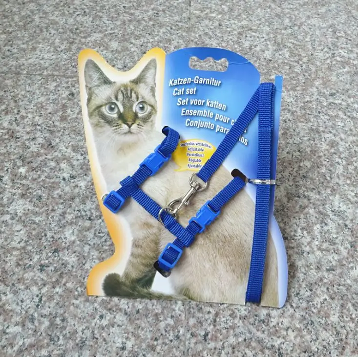 Ошейник для питомца кота шлейка и поводок регулируемый поводок для собаки котенок с лямкой на шее воротник товары для котов для кошки ремня через одно плечо