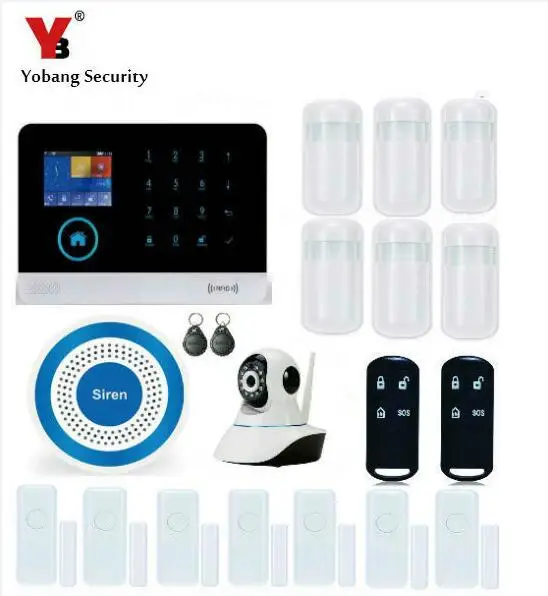Yobang Security 3G WIFI GPRS SMS Home Alarm System Smart Wireless Shop Home Alarmsysteem With IP Camera PIR Motion Sensor