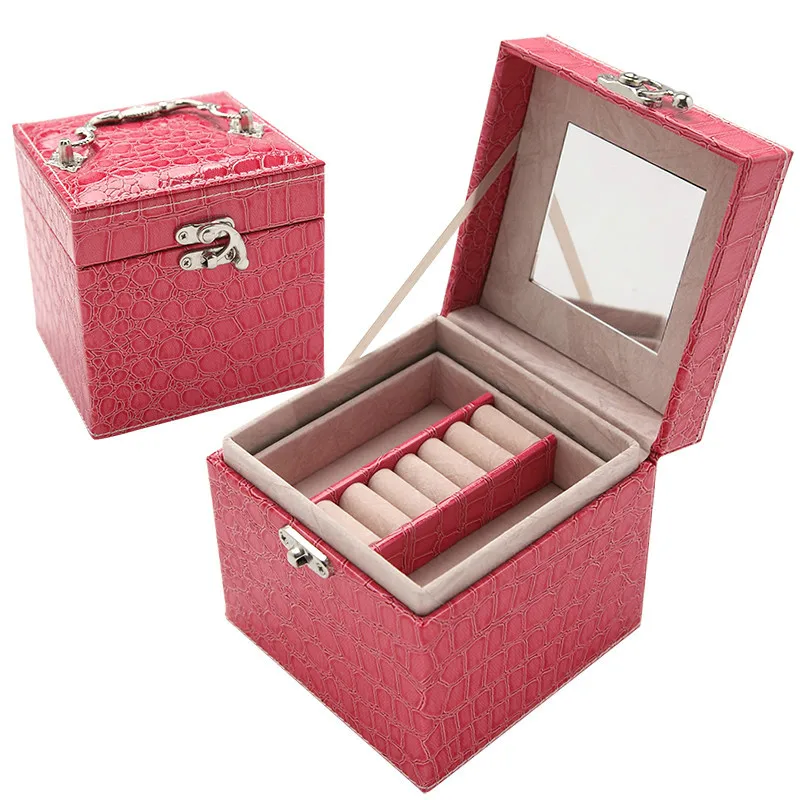 Princess High end Jewelry Box Europe Type Vintage Three Layers Mini