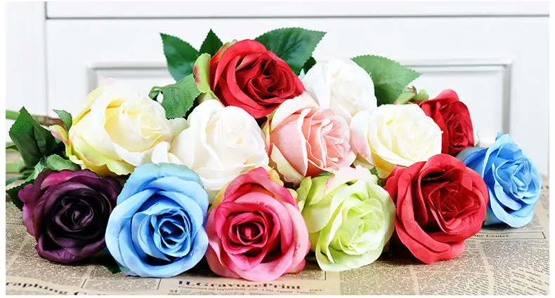 Floace 11 шт./лот, тайская Королевская роза высококлассные искусственные цветы Шелковые цветы розы украшение дома цветы-без вазы