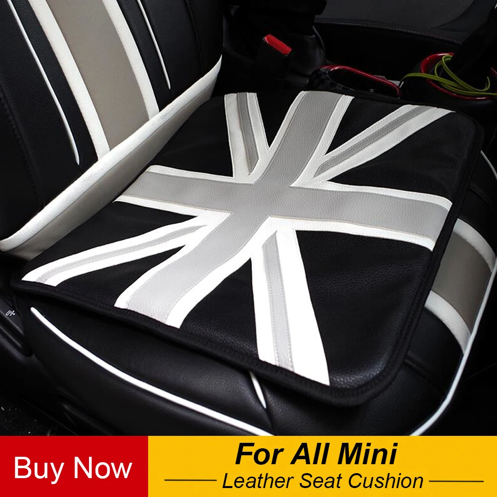 

Union Jack PU Leather Car Seat Cushion Covers Pillow Pad Car Accessories For MINI Cooper R55 R56 R60 R61 F55 F56 F60 Countryman