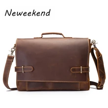 Мужской портфель, винтажные простые деловые мужские сумки через плечо, сумки-мессенджеры для ноутбука, Ipad, Сумки из натуральной кожи, Crazy Horse