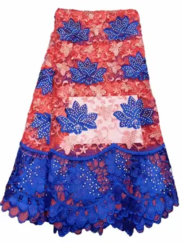 

2018 Latest High Quality African French Net Lace Fabric With stones flower Mesh Nigerian Lace Fabrics For party A727-1