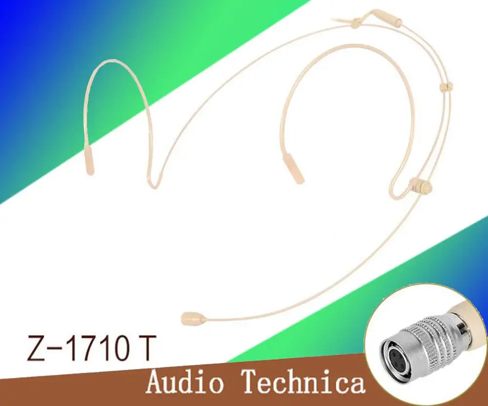Professional Бежевый гарнитура конденсаторный микрофон головной для Sennheiser беспроводной системы 3,5 винт Jack Mikrofon - Цвет: For Audio-Technica