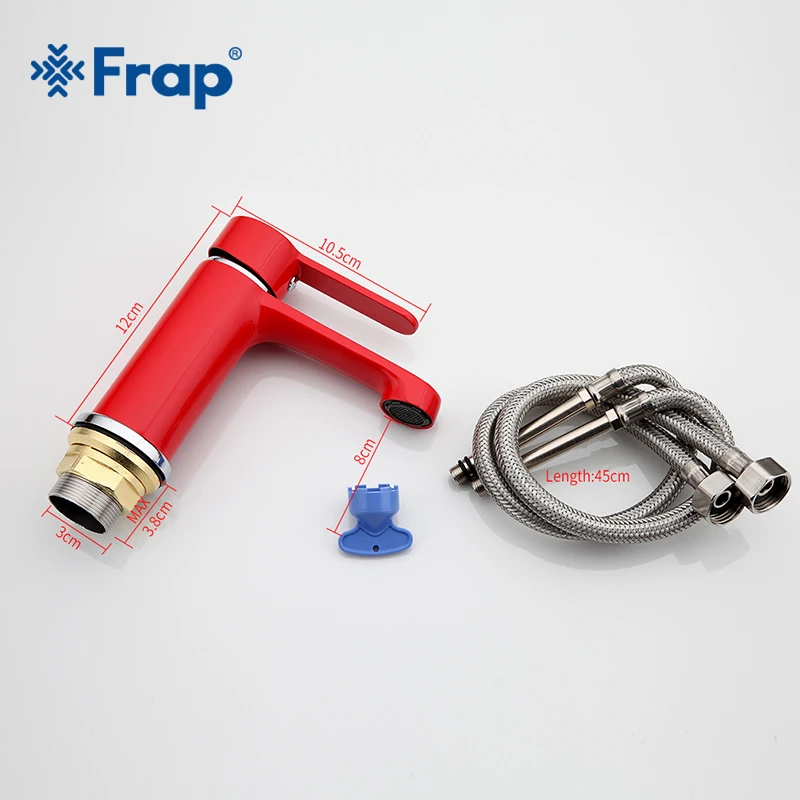 FRAP Новое поступление кран для ванной комнаты с красным распылителем смеситель для раковины латунный кран для холодной и горячей воды F1043