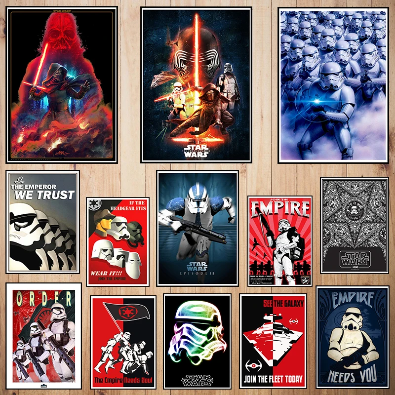 

Star Wars Illustration series Coated paper poster Bar Cafe Vintage High quality Printing Drawing core Decorative Painting